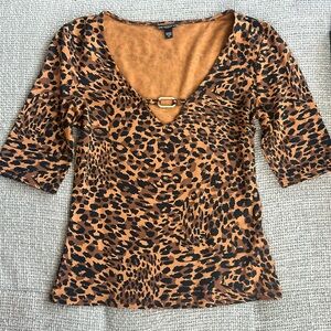 Guess leopard print top. Excellent condition - worn once. Size XS